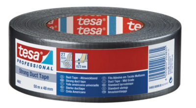 Tesa Strong Duct Tape Zwart 48mm x 50m