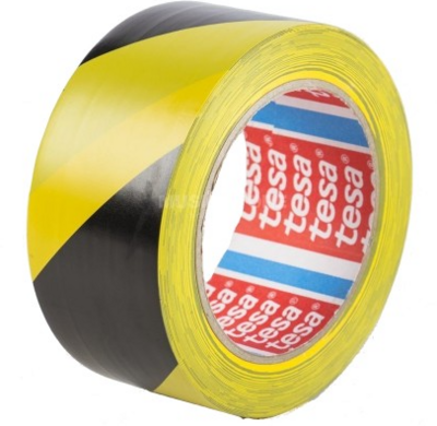 Tesa Marking Tape zwart/Geel 50mm x 33m