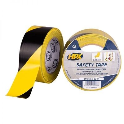 HPX Safety Tape Zwart/Geel 50mm x 33m