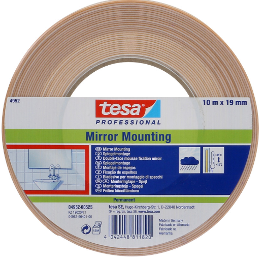 Tesa Dubbelzijdig spiegel Tape 19mm x 10m