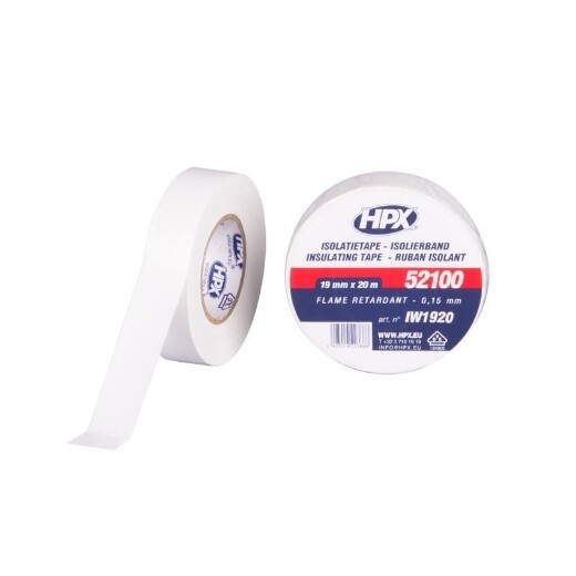 HPX isolatietape 19mm x 20m, Tape Kleur: Wit
