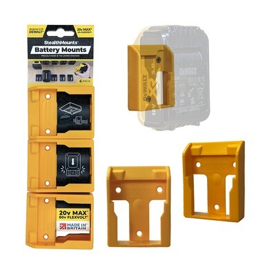 StealthMounts Accuhouder voor Dewalt 20v XR - 60v Flexvolt - 6 stuks Geel