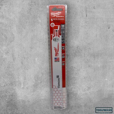 Milwaukee Reciprozaagblad TORCH 230mm 18TPI Metaal 5st