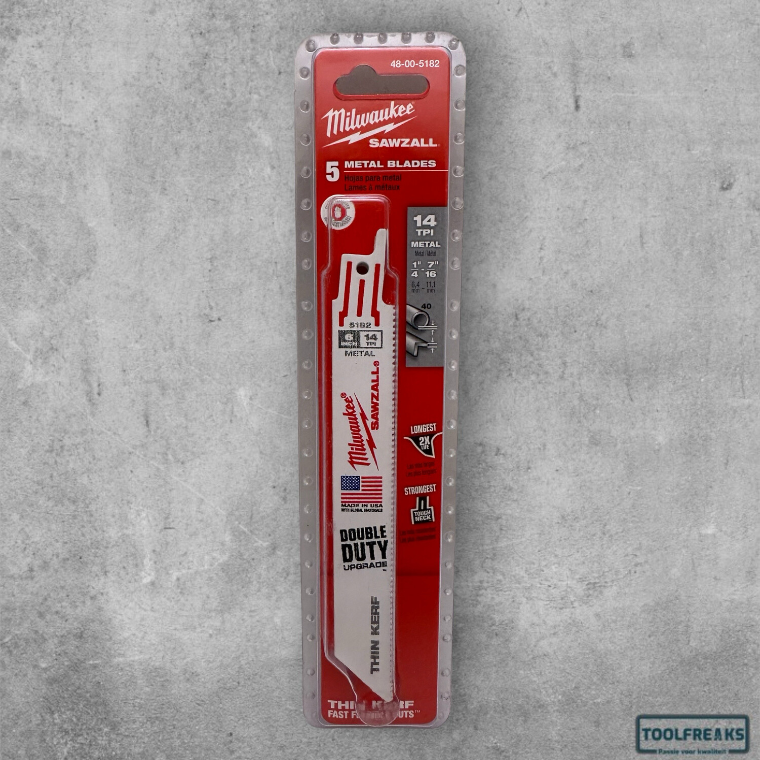 Milwaukee Reciprozaagblad 150mm 14TPI Metaal 5st
