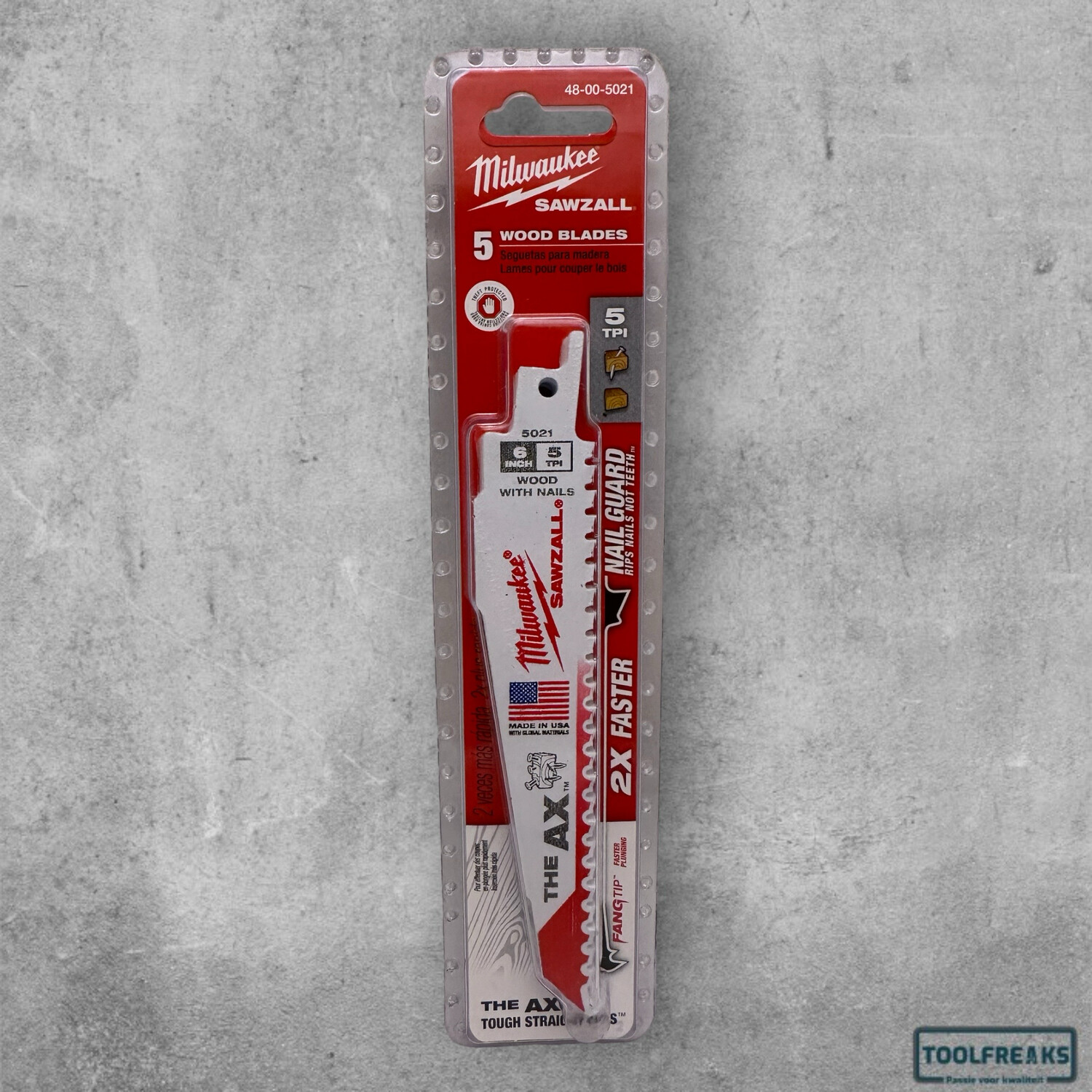 Milwaukee The AX Reciprozaaglad 150mm 5 TPI Hout &amp; Nagels