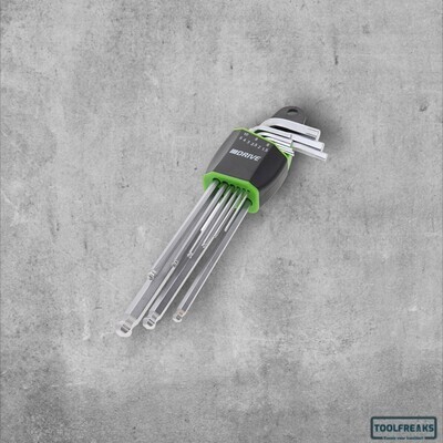 Set van 9 HEX / Inbus Sleutels met Extractor
