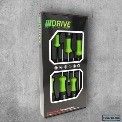Set van 6 schroevendraaiers PH1/PH2/SL3/SL4/SL6.5/HEX 7mm