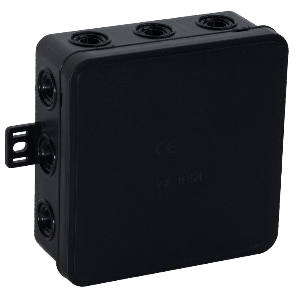 Opbouw Clik Verdeeldoos IP54 12 kabel ingangen 100x100x41mm, black-ORN