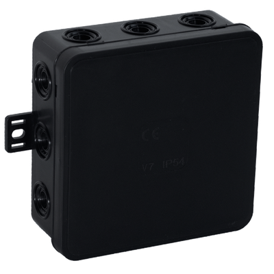 Opbouw Clik Verdeeldoos IP54 12 kabel ingangen 100x100x41mm, black-ORN