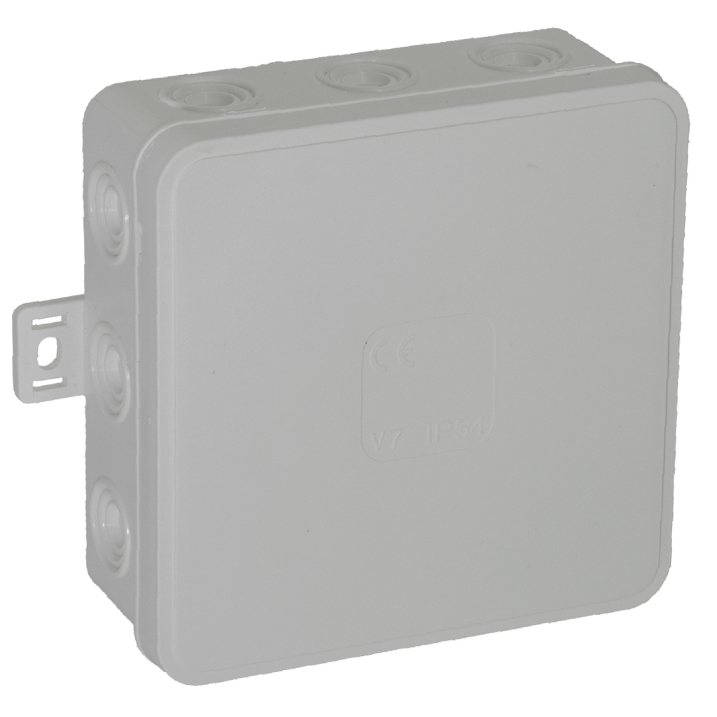Opbouwdoos CLICK IP54 12 kabeldoorvoeren 100x100x41mm, grijs -ORN