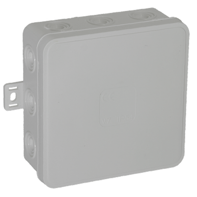 Opbouwdoos CLICK IP54 12 kabeldoorvoeren 100x100x41mm, grijs -ORN