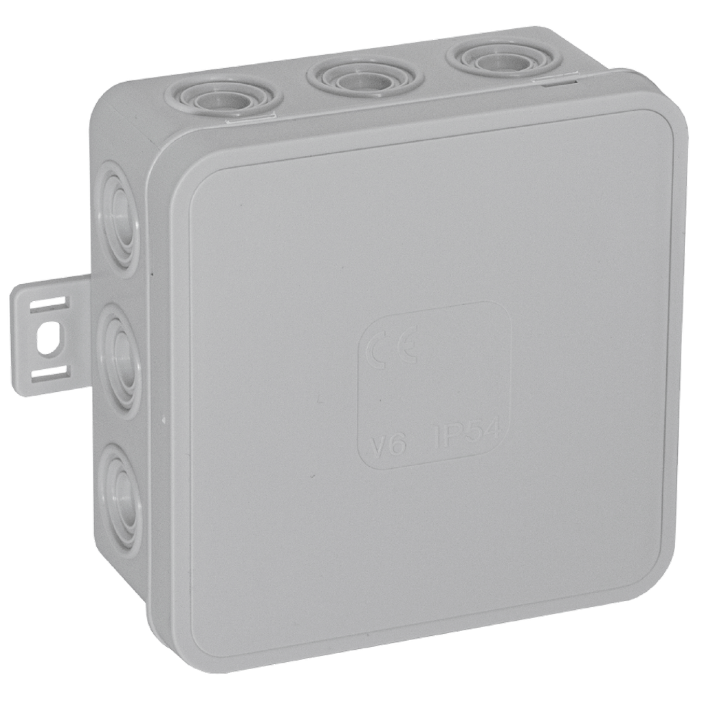Opbouwdoos CLICK IP54 12 kabeldoorvoeren 85x85x41mm, grijs -ORN