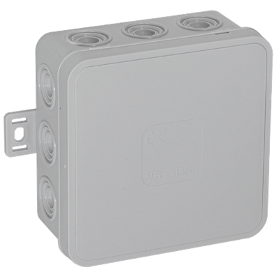 Opbouwdoos CLICK IP54 12 kabeldoorvoeren 85x85x41mm, grijs -ORN