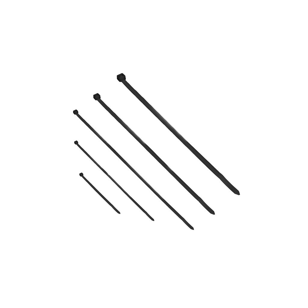Kabelbinder set, 100 pcs, black color, UV-resistant