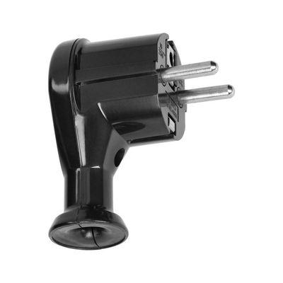 Stekker 90° Hoek  2P+E, Uni-Schuko, black