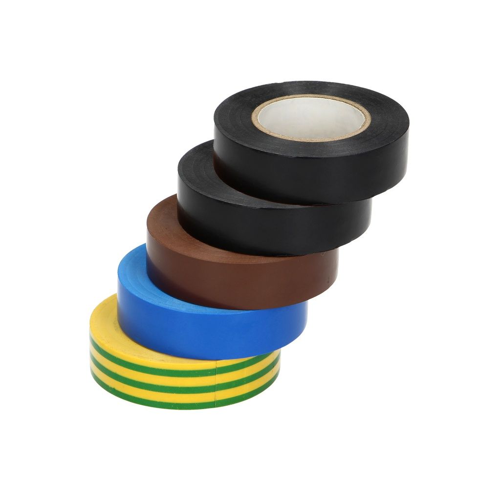 Set van 5 isolatietapes: elk 15 mm breed, 10 m