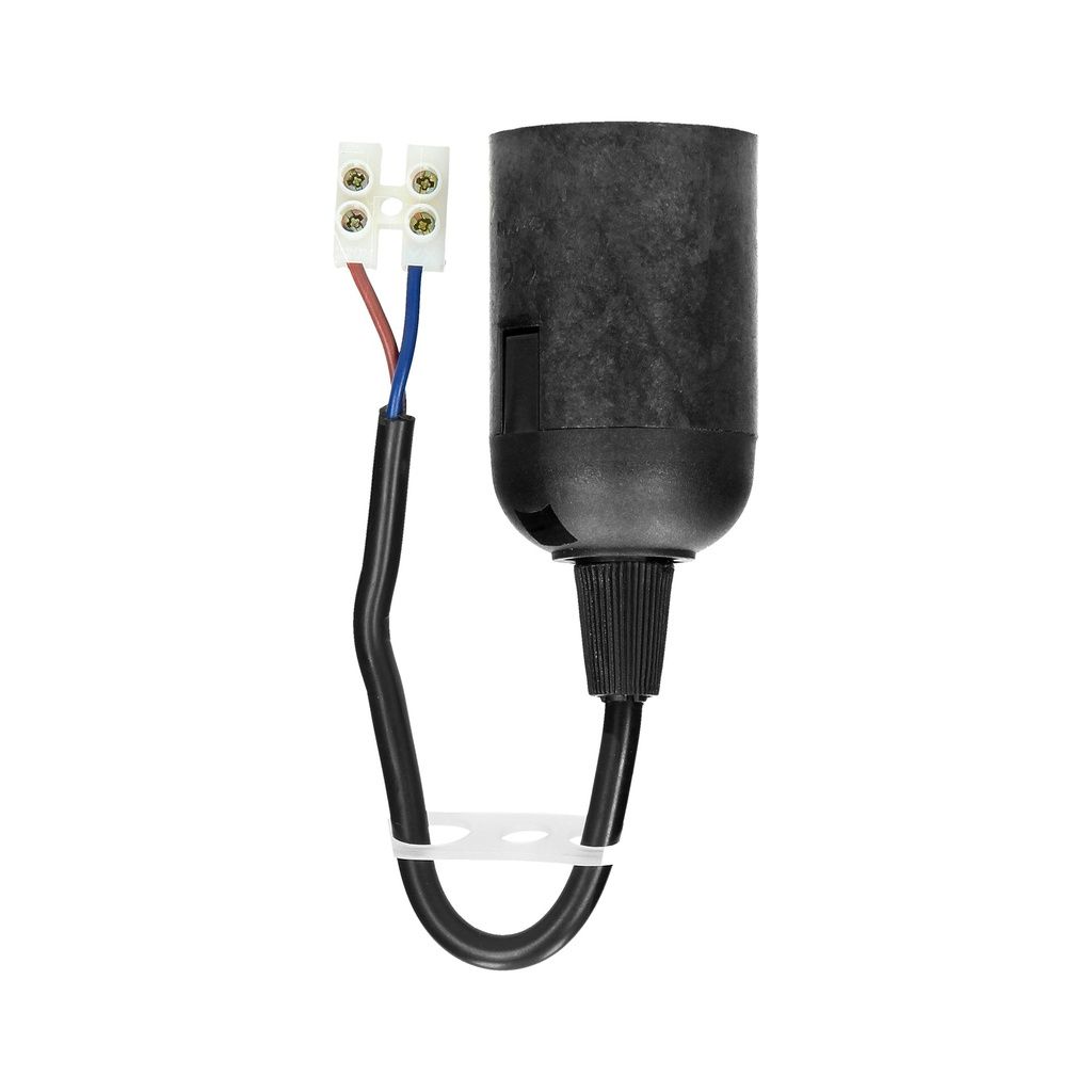 Tijdelijke armatuur met E27 fitting, zwart
