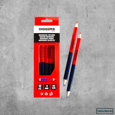 Diggers Duo potlood Rood / Blauw  12 stuks