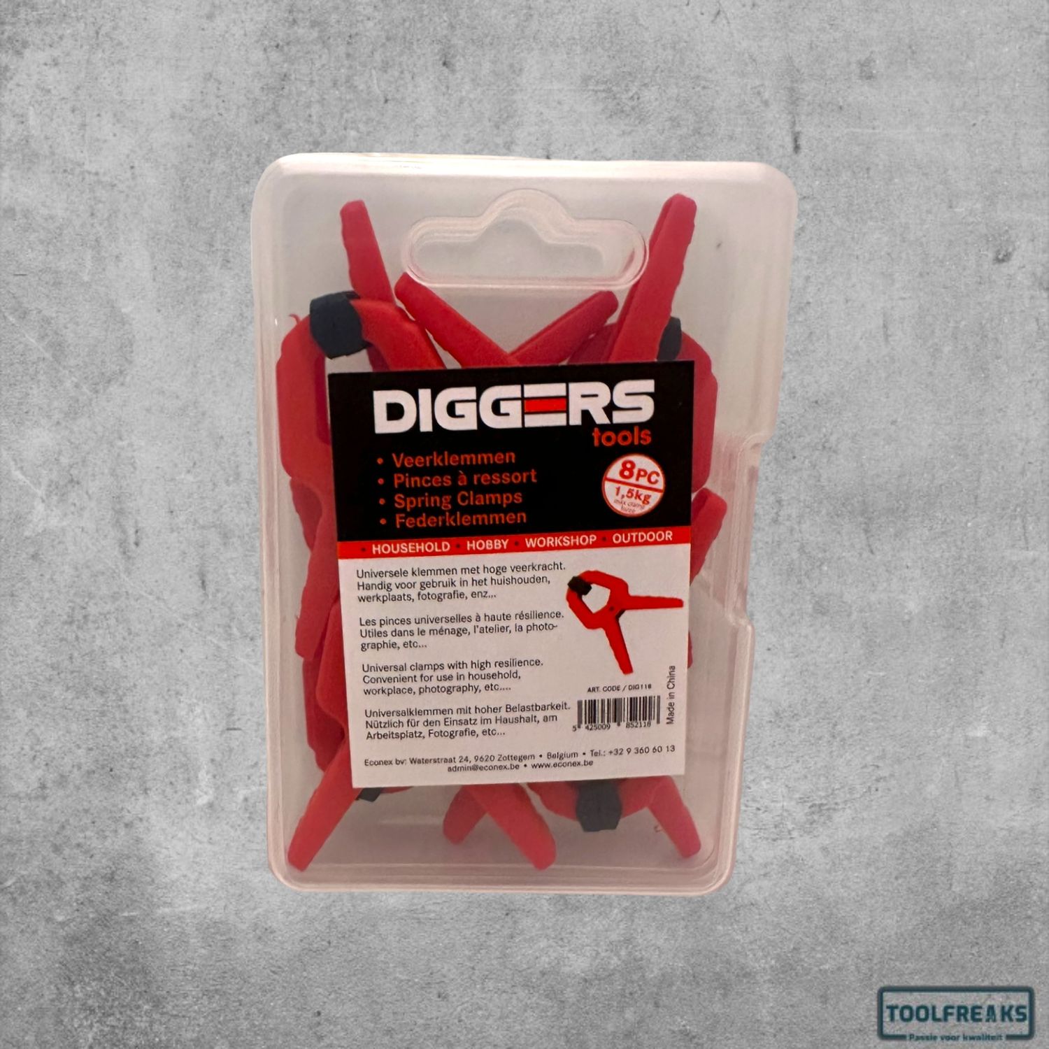 Diggers Veerklemmen set 8st