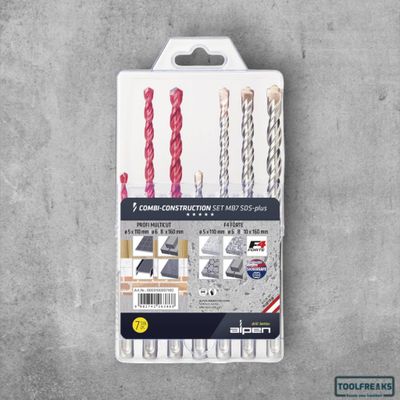 Alpen SDS-plus MB 7 Universeel Steen &amp; Metaal boor assortiment 7-delig