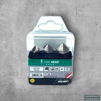 Alpen Verzinkboren Set 12,4 mm / 16,5 mm / 20,5 mm