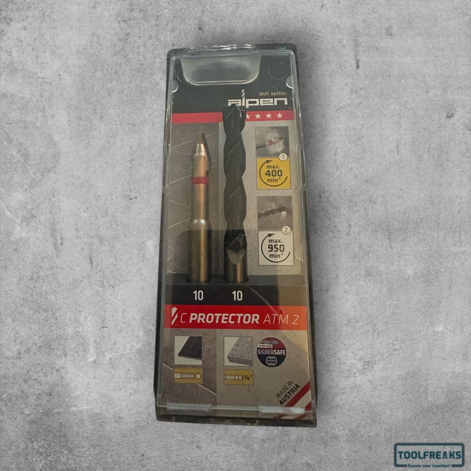 Alpen borenset C Protector  beton -Natuursteen ø 10mm 2-delig 1/4 Bit-aansluiting
