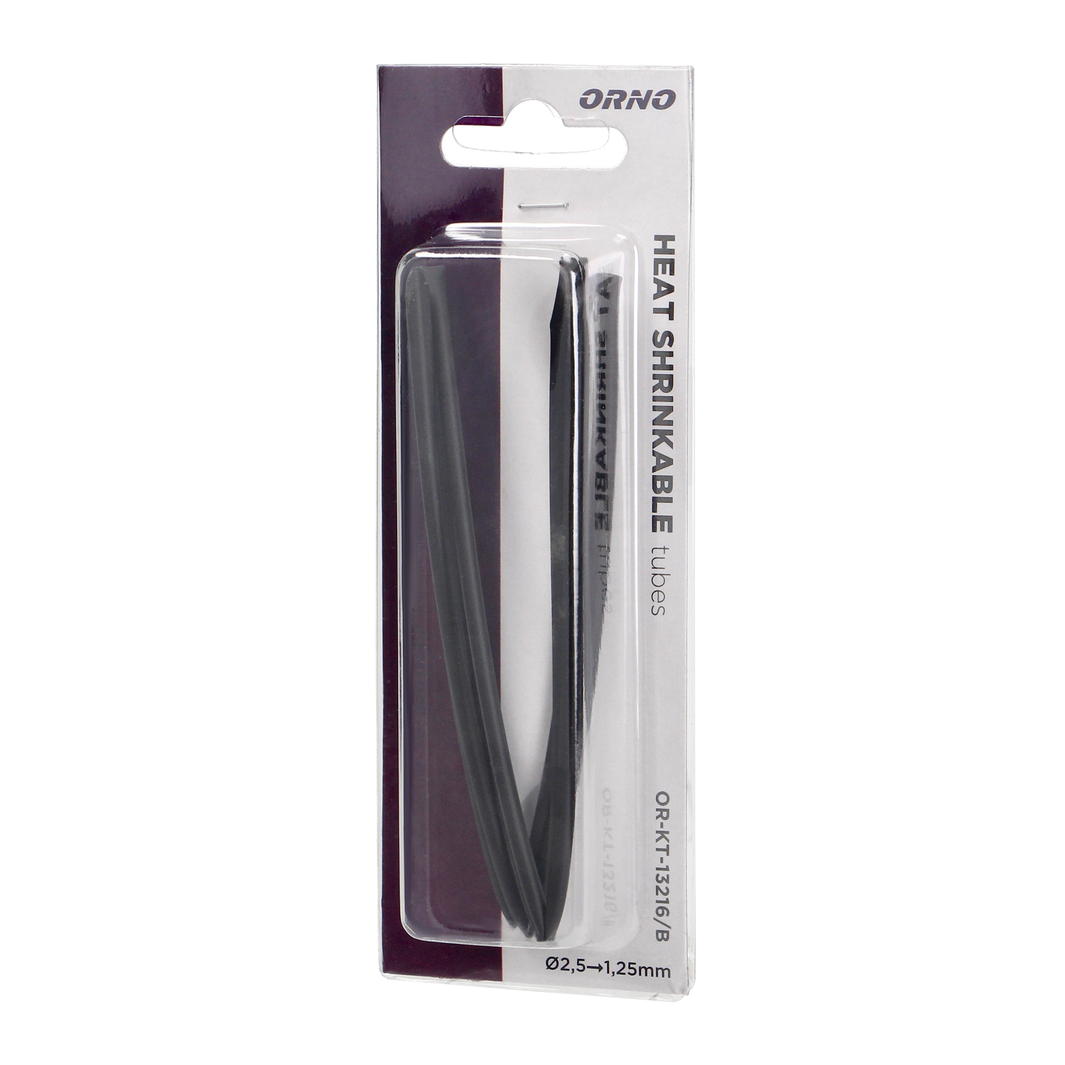 Krimpkous  Ø2.5mm, 1m lang , zwart , in blister pack