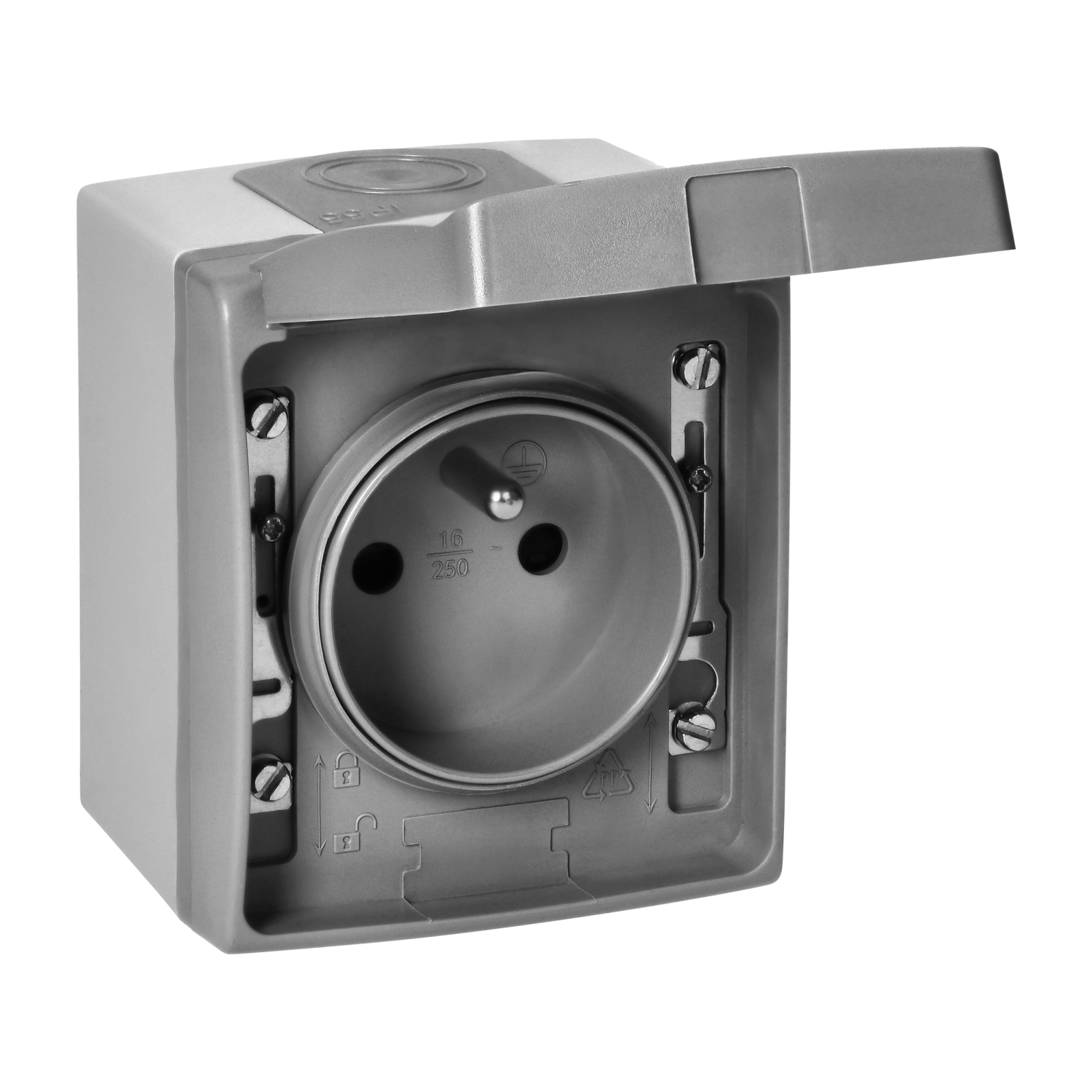 AQUATIC PRO IP 55 Stopcontact 2P+E, grijs
