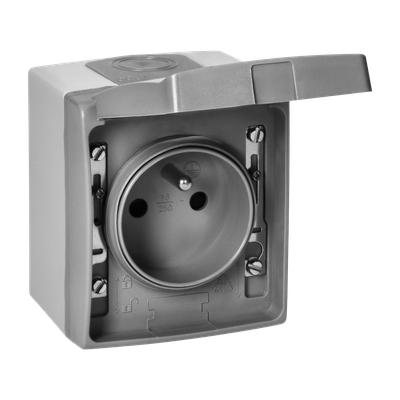 AQUATIC PRO IP 55 Stopcontact 2P+E, grijs