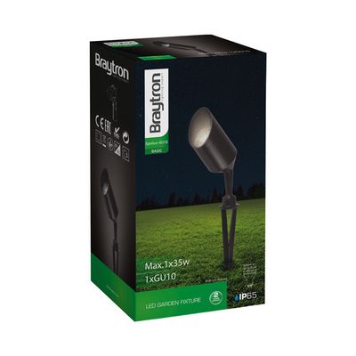 BRAYTRON - Spike Licht - Buitenlamp Tuinverlichting -IP65 Waterditch - Aluminium-GU10 Fitting -Zwart