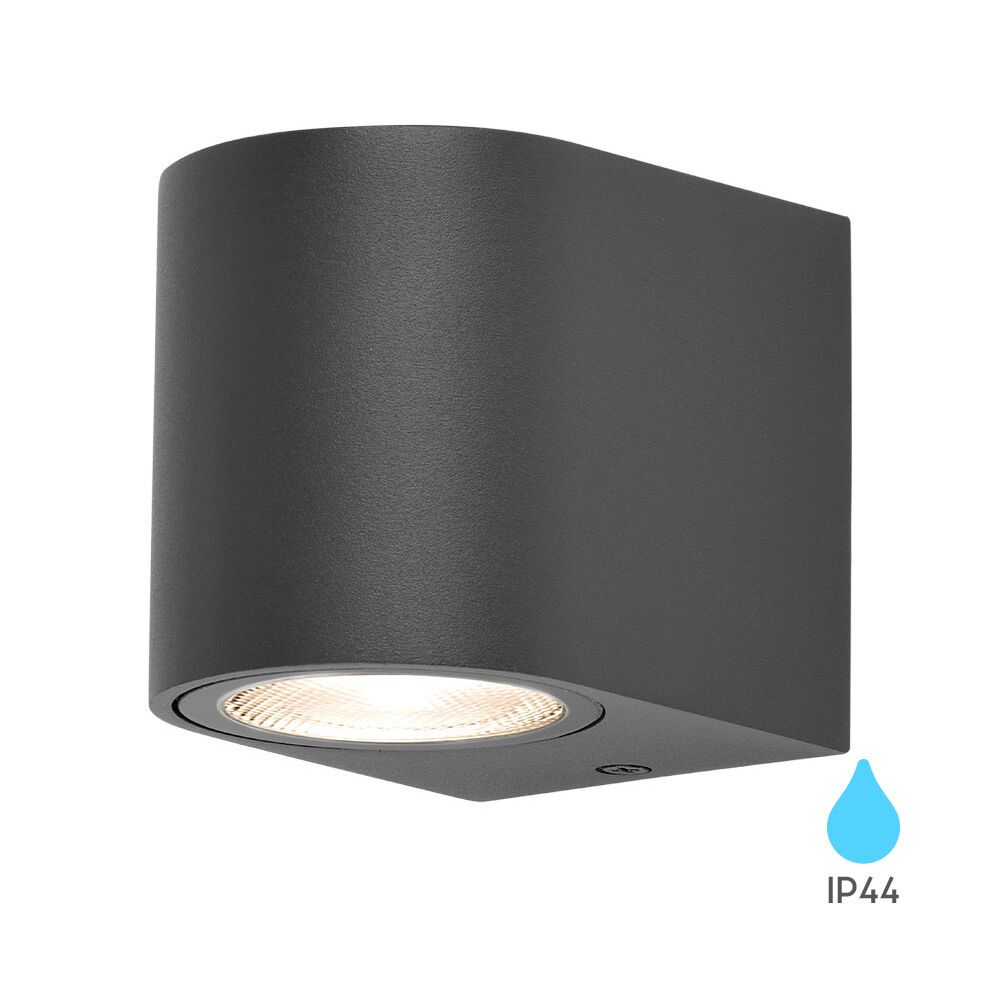 Braytron Rita LED Wandlamp Buitenverlichting LED Muur Armatuur-Aluminium -Donker Grijs-IP65 Waterdicht -5W-3000K Warm wit licht