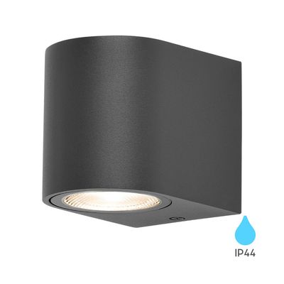 Braytron Rita LED Wandlamp Buitenverlichting LED Muur Armatuur-Aluminium -Donker Grijs-IP65 Waterdicht -5W-3000K Warm wit licht
