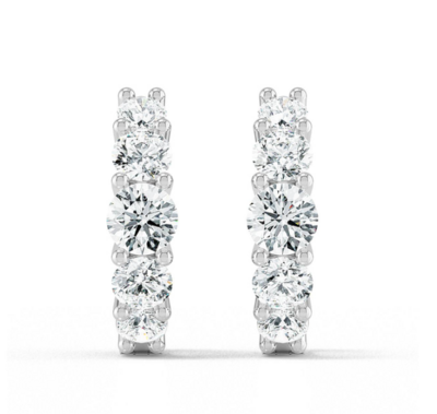 Hoepel oorbellen 14 KT-18KT Goud met Labgrown Diamant
