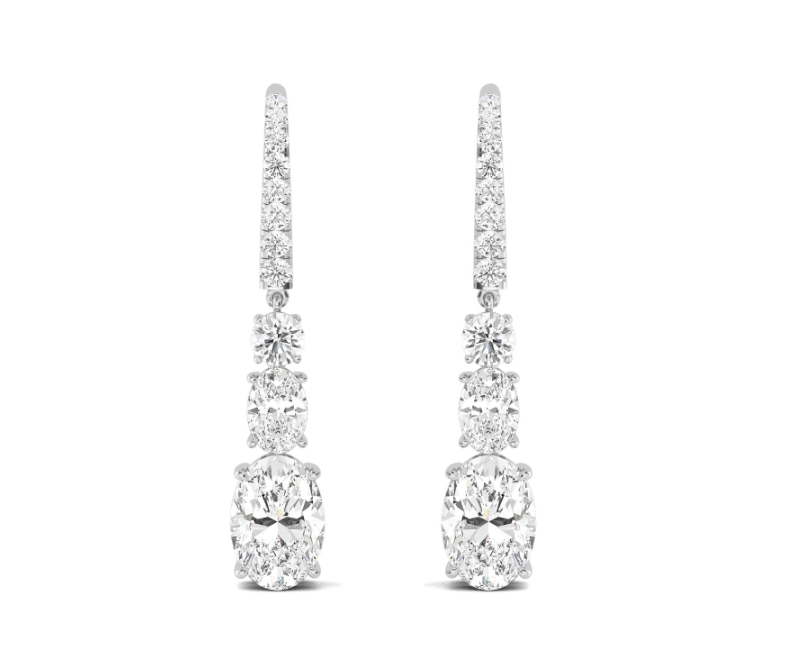Gouden 14-18KT Oorbellen Hangers met LABGROWN DIAMANTEN
