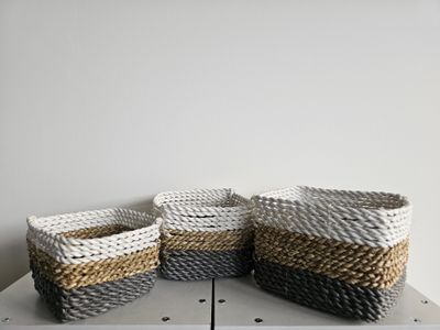 Mand zeegras vierkant. Set van 3.