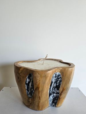 Boomstam kaars