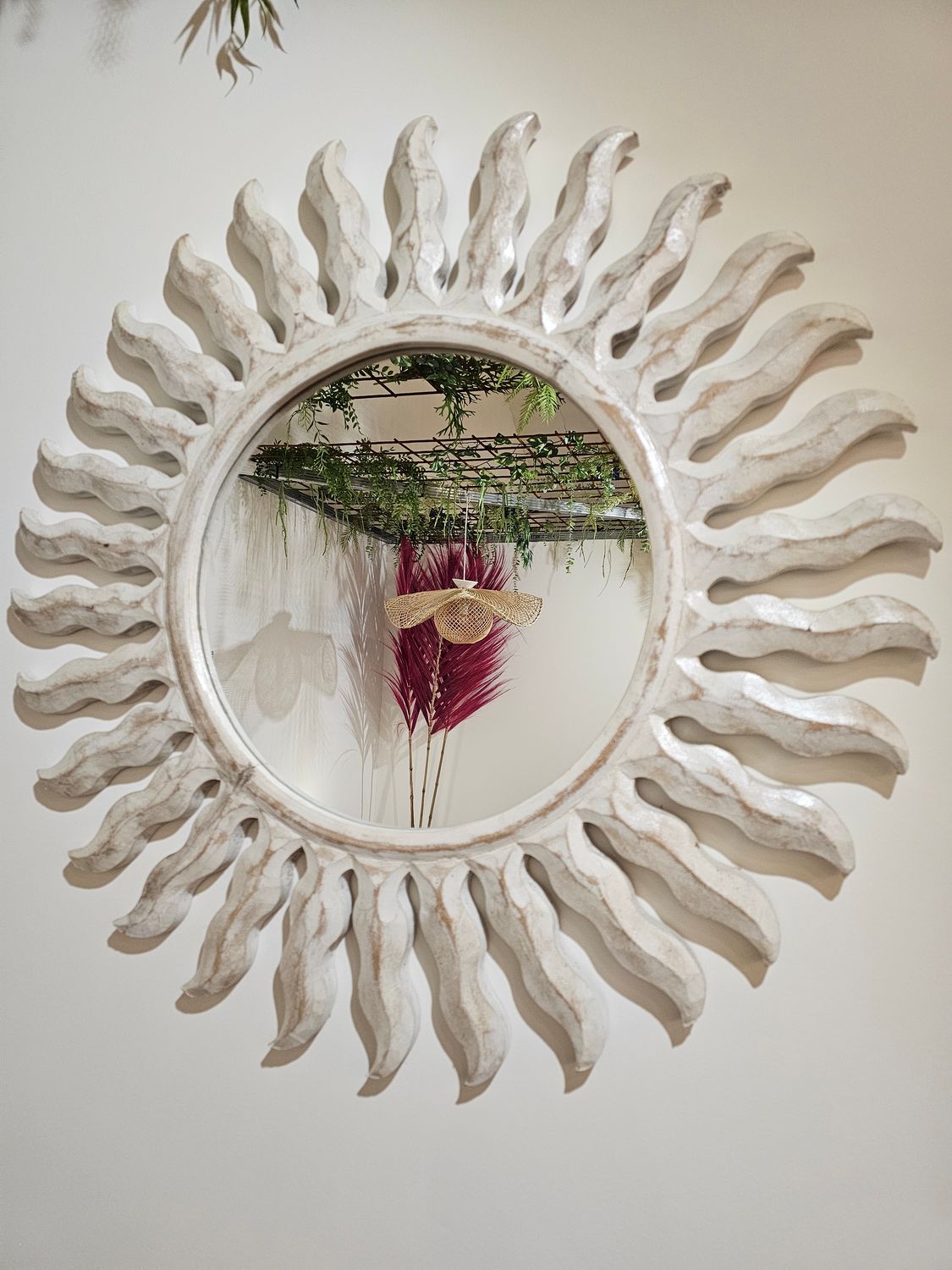 Ronde spiegel zon.