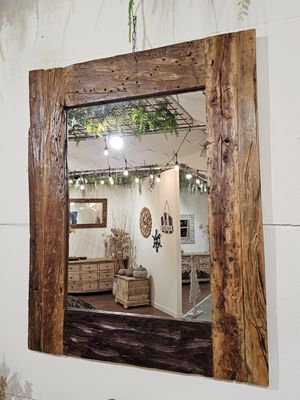 Houten spiegel rustic.