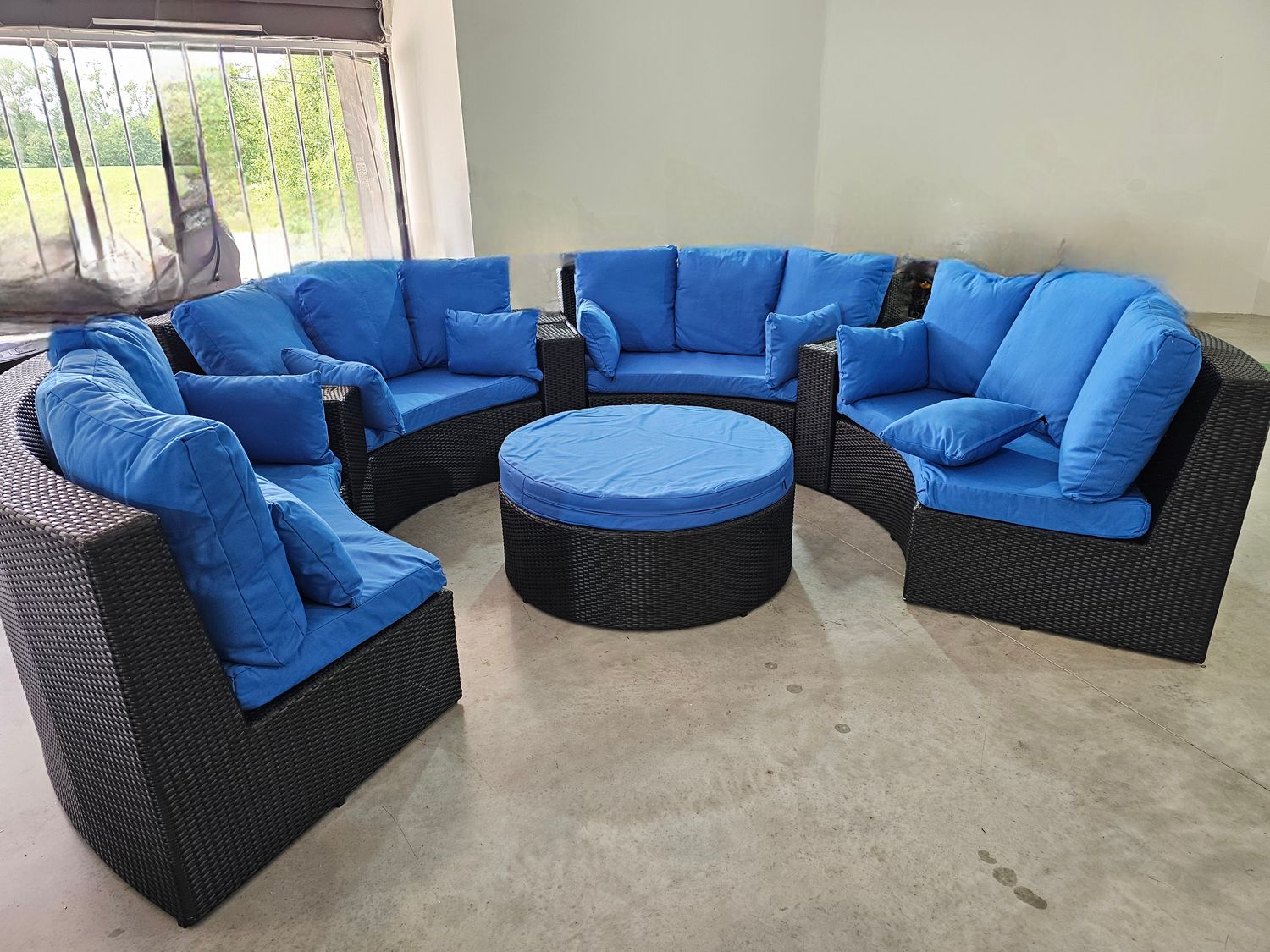 Rotan salon Rond + tafel