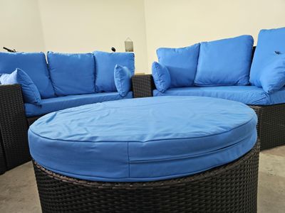 Rotan salon Rond + tafel