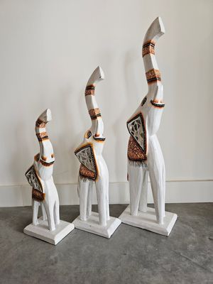 Houten olifant slank. Set van 3.