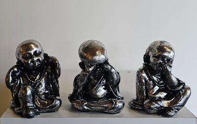 Shaolin monnik horen, zien en zwijgen.  Set van 3