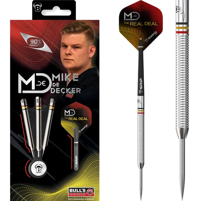 Bull&#39;s Dartpijlen Mike De Decker  Steeltip Zwart/Goud