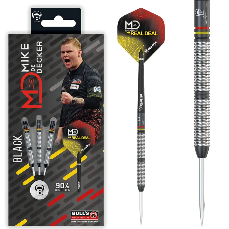 Bull&#39;s Dartpijlen Mike De Decker Steeltip Zwart