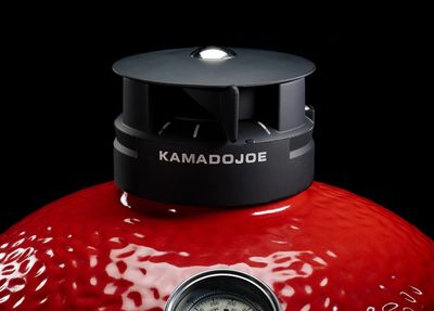 Kamado Joe Classic Joe III keramische BBQ met gietijzeren onderstel, zwart, MeatMan