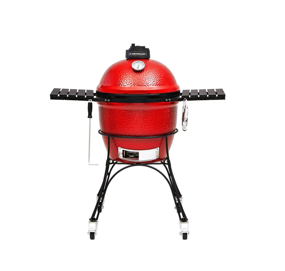 Kamado Joe Classic Joe Series I keramische BBQ zwart gietijzeren onderstel MeatMan