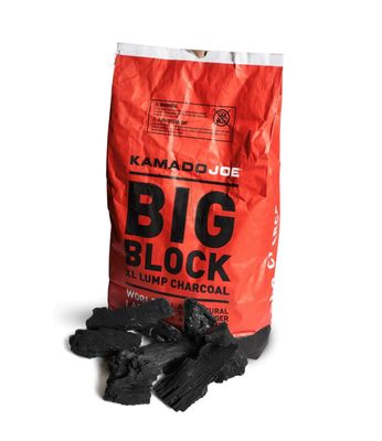 Kamado Joe Big Block XL houtskoolzak met grote brokken hardhout, MeatMan