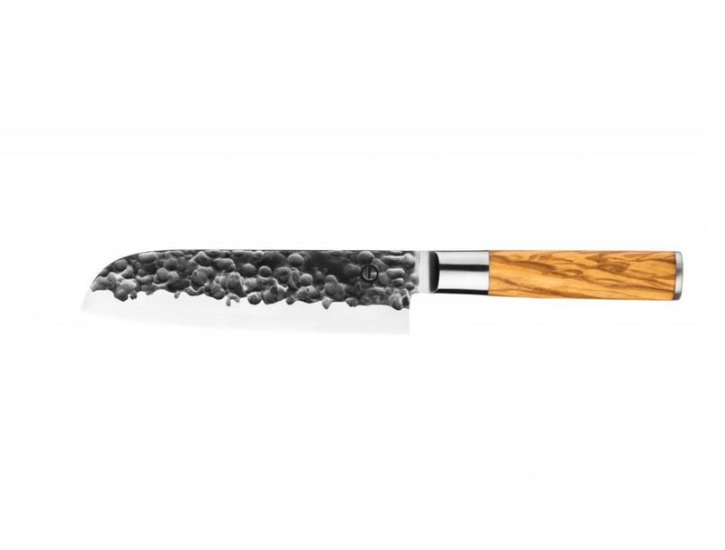 Forged Olive Santoku 18cm olijfhouten heft groter Japans mes MeatMan