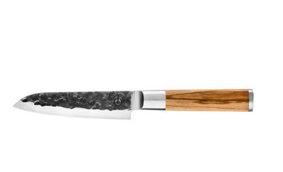 Forged Olive Santoku 14cm olijfhouten heft compact Japans mes MeatMan