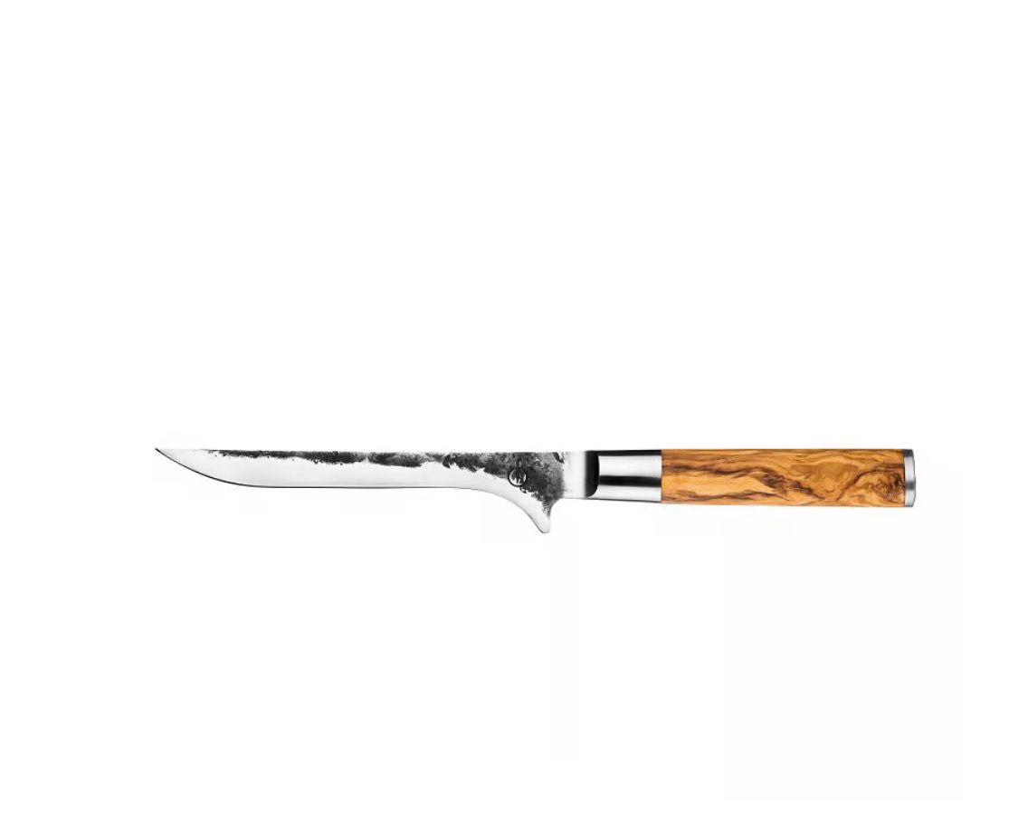 Forged Olive uitbeenmes flexibel olijfhouten heft MeatMan Rillaar